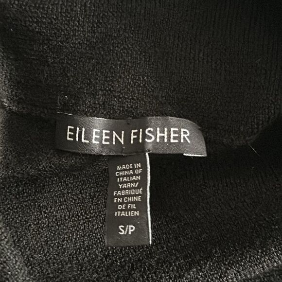 EILEEN FISHER Italian Merino Wool Turtleneck Neck Asymmetrical Knit Sweater S - Picture 6 of 11